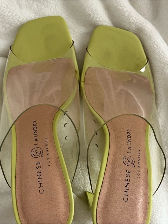 Chinese Laundry Shoes - Chinese Laundry Clear Strap Neon Green Block Heel Sandals